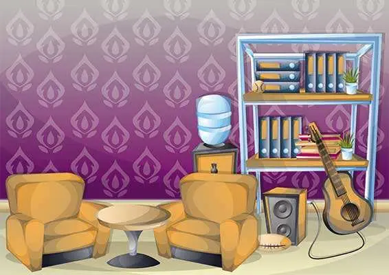 دانلود وکتور لایه باز فضای نشیمن مدرن و چیدمان اتاق موسیقی