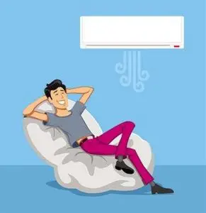 دانلود طرح لایه‌باز کاراکتر در حال استراحت و کولر گازی