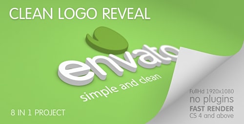 دانلود پروژه آماده افترافکت لوگو ساده Clean Logo Reveal