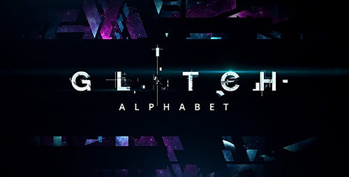 دانلود پروژه آماده افترافکت حروف الفبا پارازیت Glitch Alphabet