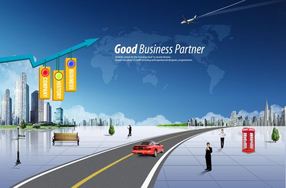 دانلود طرح لایه باز مسیر رشد کسب و کار جهانی
