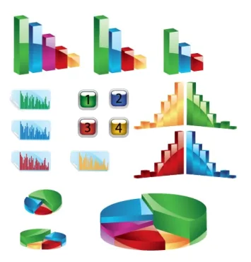 دانلود وکتور لایه باز کالکشن نمودارهای آماری