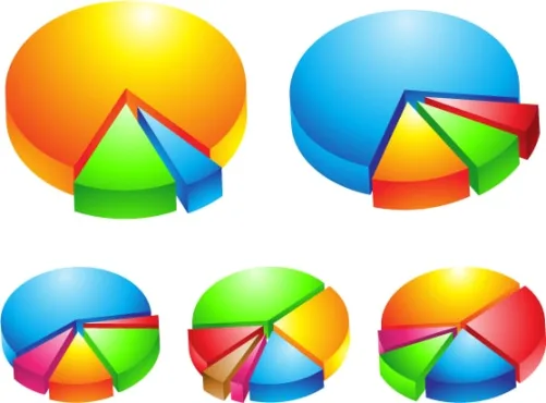 دانلود وکتور لایه باز نمودارهای آماری دایره ای