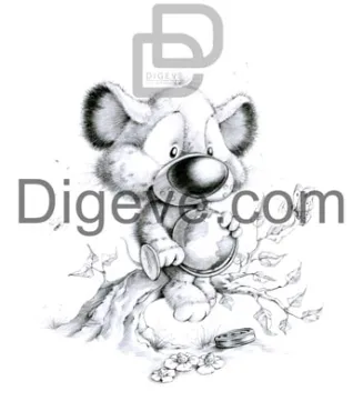 دانلود عکس با کیفیت کارتونی سیاه و سفید موش
