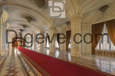 دانلود عکس با کیفیت نمای داخلی کریدور پارلمان بخارست