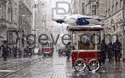 عکس با کیفیت برف و تاریخی استانبول