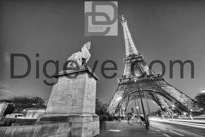 دانلود عکس با کیفیت سیاه و سفید برج ایفل
