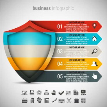 دانلود وکتور لایه باز اینفوگرافی ایمنی و حفاظت Business Infographic