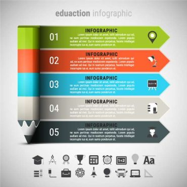 دانلود وکتور لایه باز اینفوگرافی تحصیلی و آموزشی