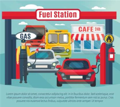 دانلود وکتور لایه باز جایگاه سوخت Fuel Station