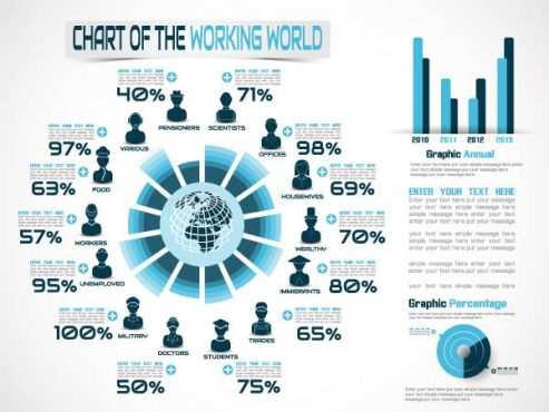 دانلود وکتور لایه باز اینفوگرافی مشاغل و کار