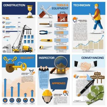 دانلود وکتور لایه باز اینفوگرافی ساخت و ساز