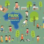 دانلود وکتور لایه باز اینفوگرافی عناصر پارک PARK ELEMENTS INFOGRAPHICS