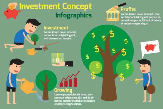 دانلود وکتور لایه باز اینفوگرافی مفهوم سرمایه گذاری
