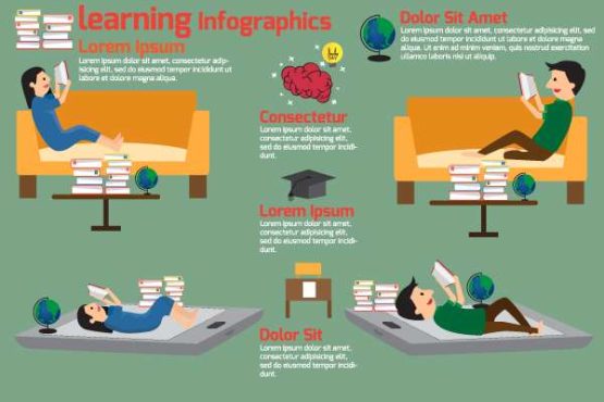 دانلود وکتور لایه باز اینفوگرافی آموزش و مطالعه