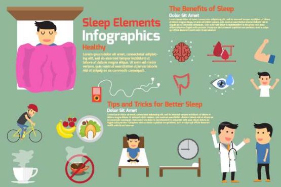 دانلود وکتور لایه باز اینفوگرافی عناصر خواب Sleep Elements Infographics