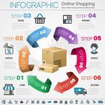 دانلود وکتور لایه باز اینفوگرافی فروشگاه آنلاین INFOGRAPHIC Online Shopping