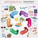 دانلود وکتور لایه باز اینفوگرافی تعطیلات و گردشگری INFOGRAPHIC Vacation and Tourism