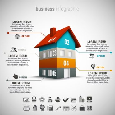 دانلود وکتور لایه باز اینفوگرافی معرفی خانه