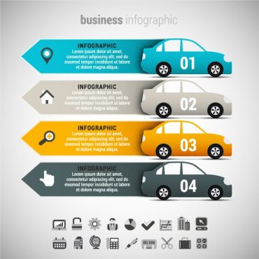 دانلود وکتور لایه باز اینفوگرافی صنعت خودرو سازی