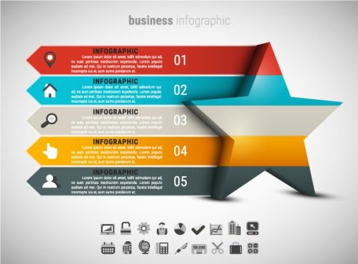 دانلود وکتور لایه باز اینفوگرافی ستاره و ممتاز