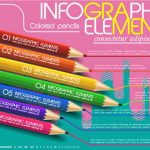 دانلود وکتور لایه باز اینفوگرافی مداد رنگی