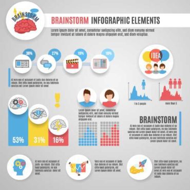 دانلود وکتور لایه باز اینفوگرافی اطلاعات طوفان فکری