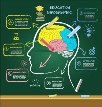 دانلود وکتور لایه باز اینفوگرافی تحصیل آموزش
