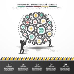 دانلود وکتور لایه باز اینفوگرافی الگوی کسب و کار