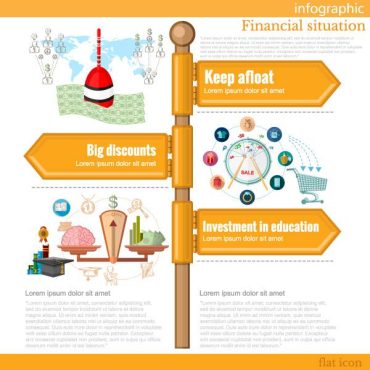 دانلود وکتور لایه باز اینفوگرافی وضعیت مالی