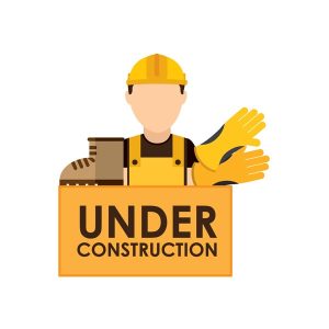 دانلود وکتور لایه باز کارگر ساختمانی و علامت در حال ساخت