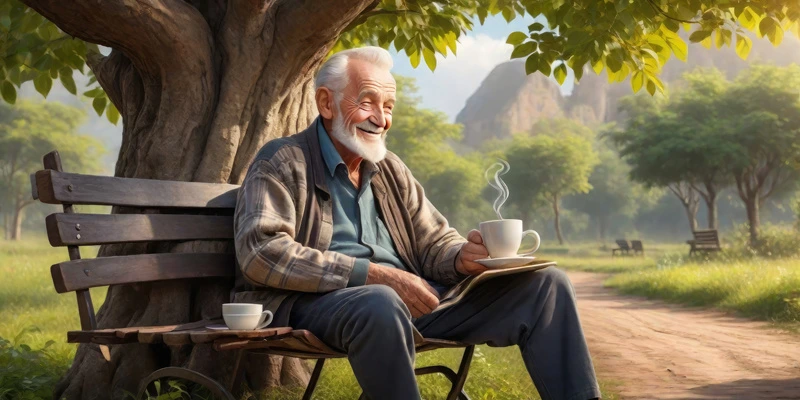 دانلود عکس با کیفیت لذت نوشیدن چای در طبیعت