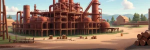 دانلود عکس با کیفیت کارخانه بزرگ در محیط روستایی