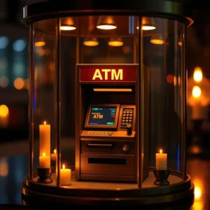 عکس با کیفیت ATM مدرن در دکوراسیون خاص