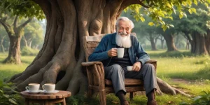 دانلود عکس با کیفیت نوشیدن چای در طبیعت
