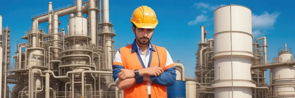 دانلود عکس با کیفیت متخصص صنعت نفت در محیط پالایشگاهی