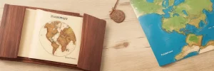دانلود عکس با کیفیت سفر به دور دنیا با پاسپورت و نقشه