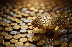 دانلود عکس با کیفیت چتر طلا ، محافظتی از جنس ثروت