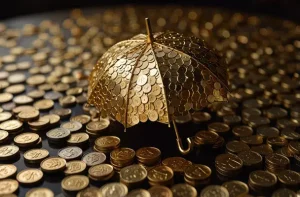 دانلود عکس با کیفیت چتر طلا ، محافظتی از جنس ثروت