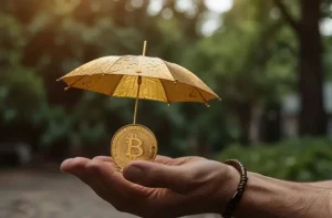 دانلود عکس با کیفیت چتر طلایی محافظت مالی