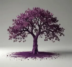 دانلود عکس با کیفیت جلوه‌ای فانتزی از طبیعت با درخت بنفش