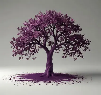 دانلود عکس با کیفیت جلوه‌ای فانتزی از طبیعت با درخت بنفش