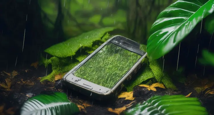 دانلود عکس با کیفیت پیدا شدن تلفن هوشمند در طبیعت