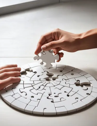 دانلود عکس با کیفیت پازل گرد در حال تکمیل