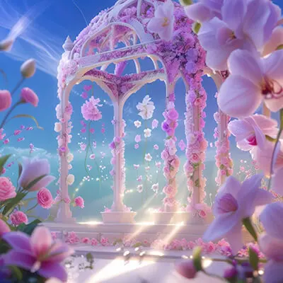 دانلود عکس با کیفیت طاق جادویی شکوفه های گیلاس