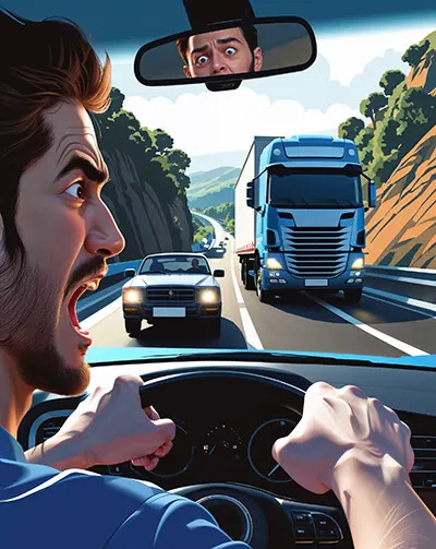 دانلود عکس با کیفیت لحظه خطرناک رانندگی در جاده