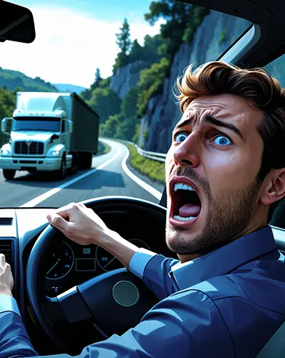 دانلود عکس با کیفیت لحظه خطرناک رانندگی در جاده