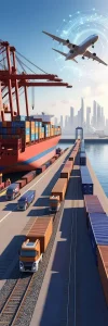 دانلود عکس با کیفیت سیستم لجستیک چندوجهی مدرن