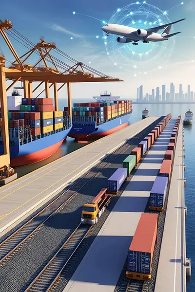 دانلود عکس با کیفیت بندر هوشمند و شبکه حمل و نقل یکپارچه