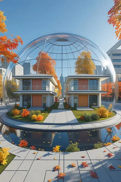 دانلود عکس با کیفیت خانه مدرن با محافظ شیشه‌ای